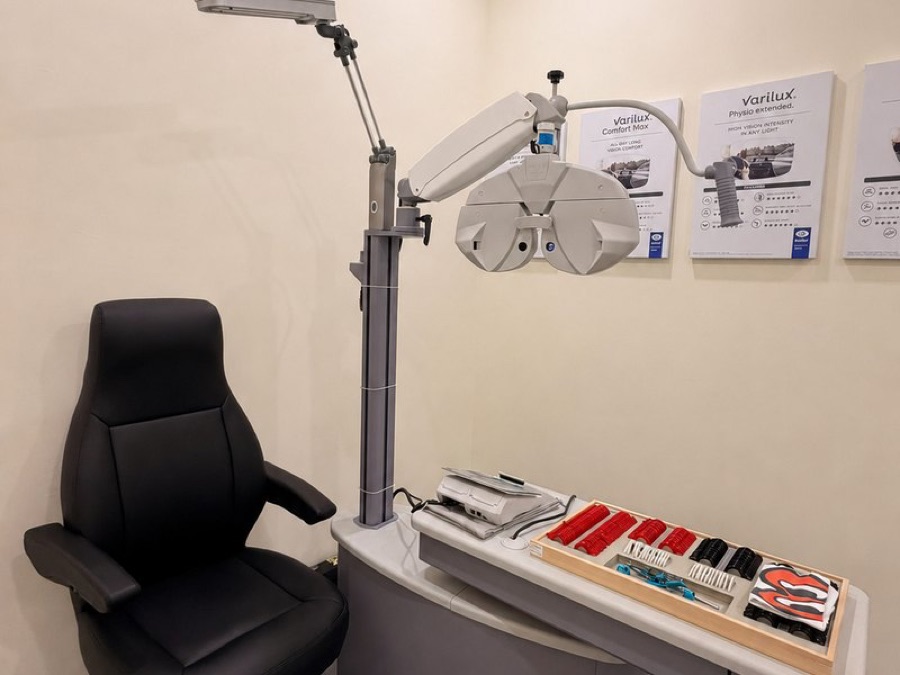Eye examination room at Moment Optical